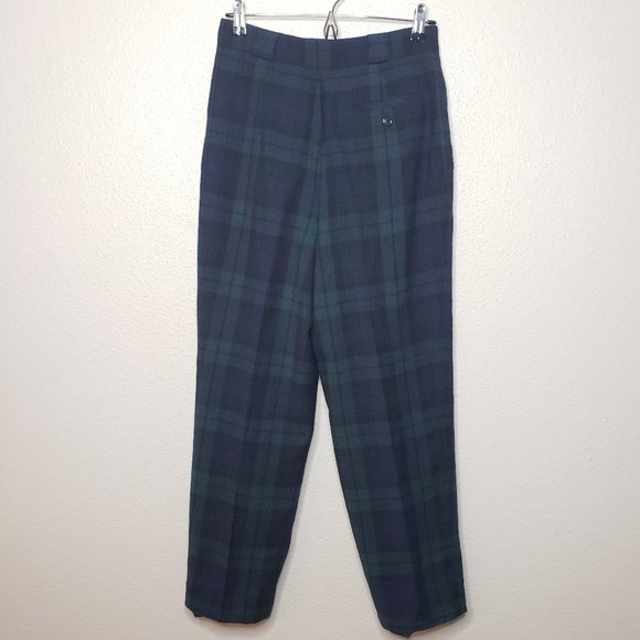 Vtg 90s Alanni by Donny Brook Sz 10P High-Waisted Plaid Wool Pleated Trousers - Picture 4 of 6
